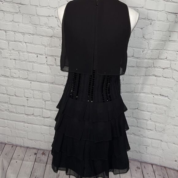 BCBG - Maryna Little Black Dress - Tiered Chiffon - 6 - Picture 3 of 8